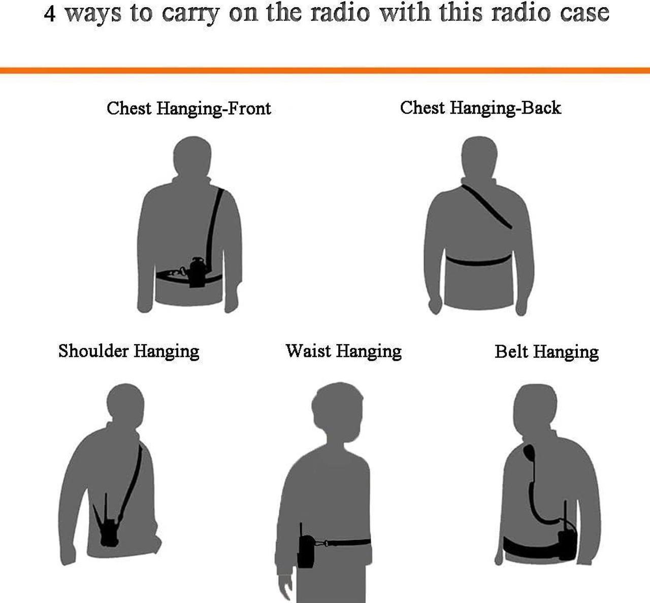 Alt view image 2 of 6 - Walkie Talkie Holder Two Way Radio Case Universal MSC-20C Radio Holster Nylon Radio Pouch for GPS Kenwood Yaesu Icom Motorola Baofeng UV5R UV82 TYT UV5RA HYT 888S Retevis H777 Two Way Radio