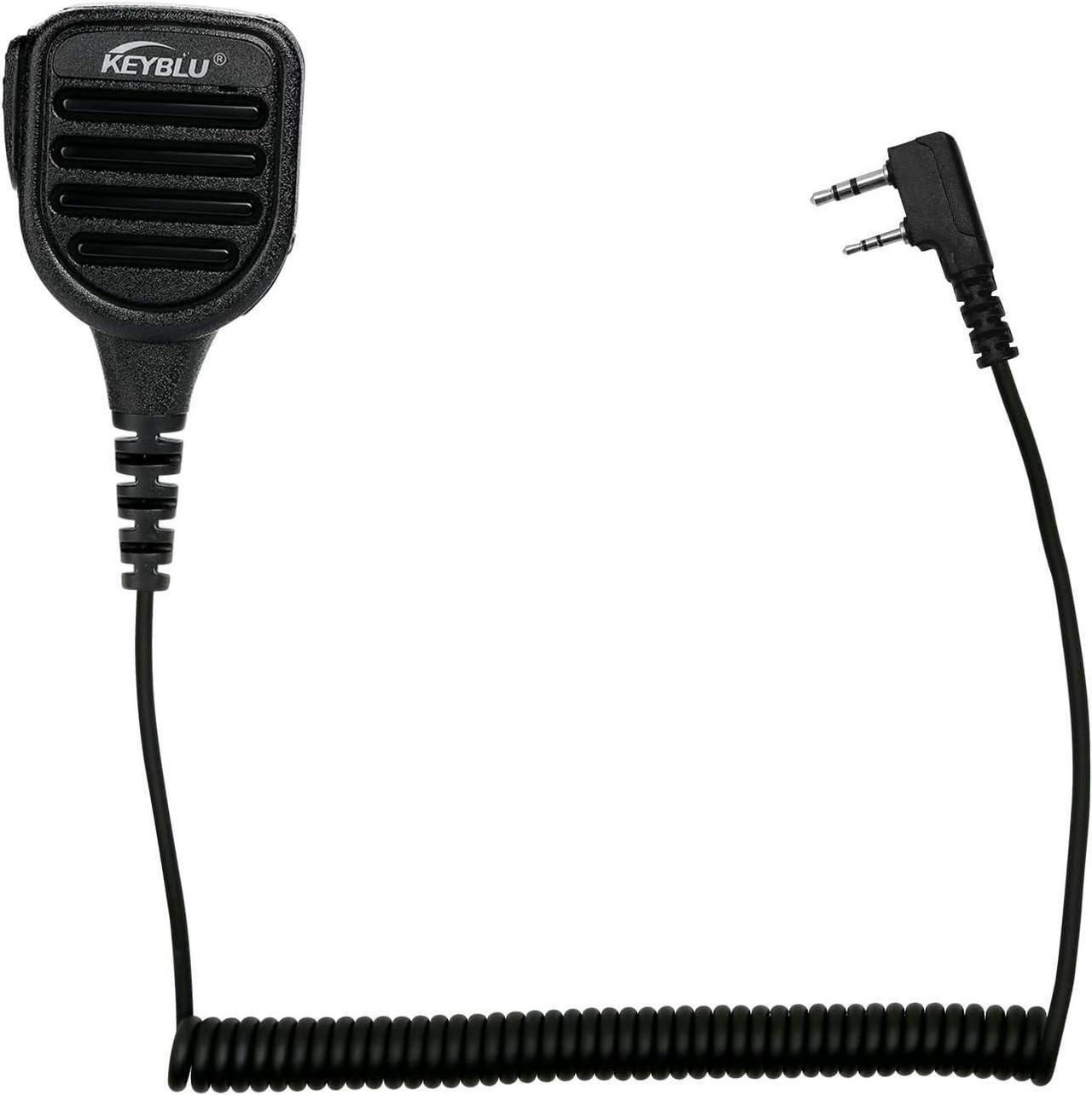 Main image of KEYBLU Waterproof Shoulder Speaker Mic 2 Pin Two Way Radio Microphone with 3.5mm Audio Jack Compatible with UV-5R, BTECH, Kenwood, Retevis Radios walkie Talkie(for Kenwood, Black with 3.5 mm Jack)
