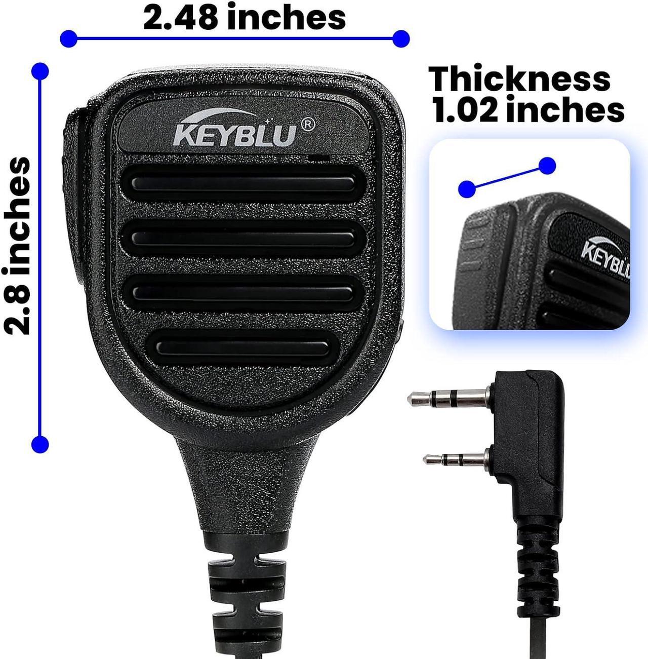 Alt view image 2 of 7 - KEYBLU Waterproof Shoulder Speaker Mic 2 Pin Two Way Radio Microphone with 3.5mm Audio Jack Compatible with UV-5R, BTECH, Kenwood, Retevis Radios walkie Talkie(for Kenwood, Black with 3.5 mm Jack)