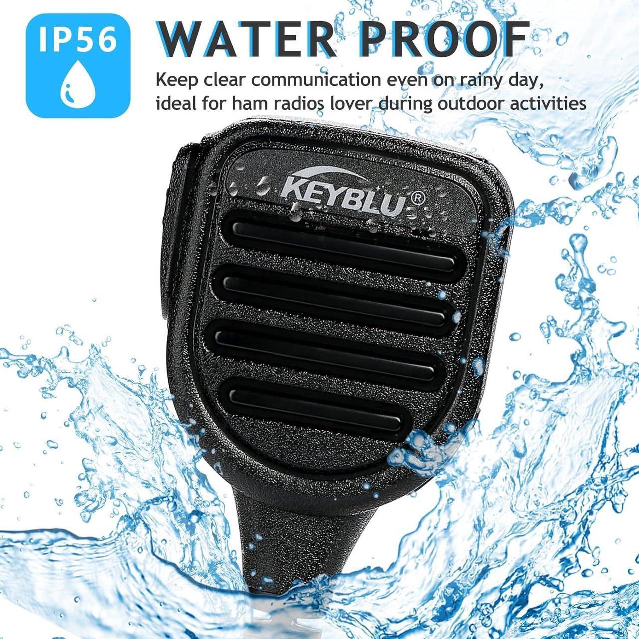 Alt view image 4 of 7 - KEYBLU Waterproof Shoulder Speaker Mic 2 Pin Two Way Radio Microphone with 3.5mm Audio Jack Compatible with UV-5R, BTECH, Kenwood, Retevis Radios walkie Talkie(for Kenwood, Black with 3.5 mm Jack)