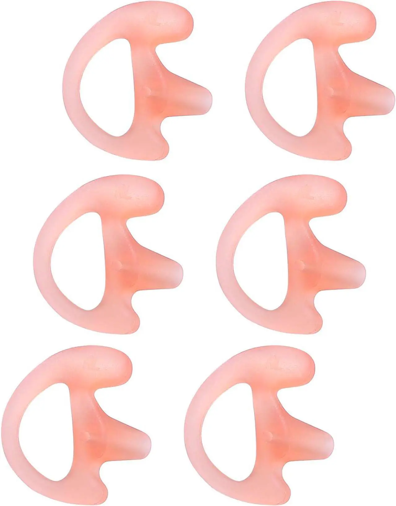 Main image of Earmold for Right Ear, Large Size, Ear Mold for Two Way Radio Acoustic Tube Earpiece/Coil Tube Headset, Silicone Earmould Insert, Compatible for Motorola Vertex Kenwood Baofeng Earpieces, 6 Pack