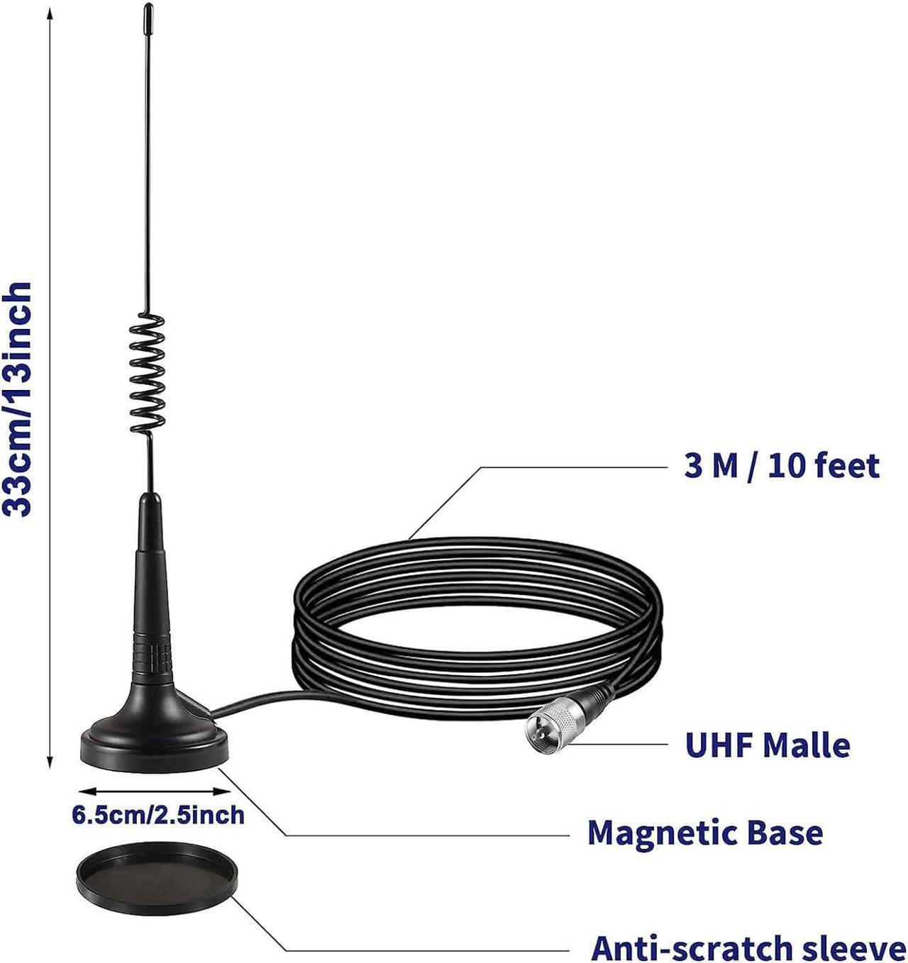 Alt view image 7 of 7 - CB Antenna 27MHz Handheld CB Radio Antenna Magnetic Mount 14 Inch CB Radio Antenna PL259 & BNC Male Compatible with Cobra Midland Uniden President Vehicle Car Truck Mobile CB Radio Handheld CB Radio