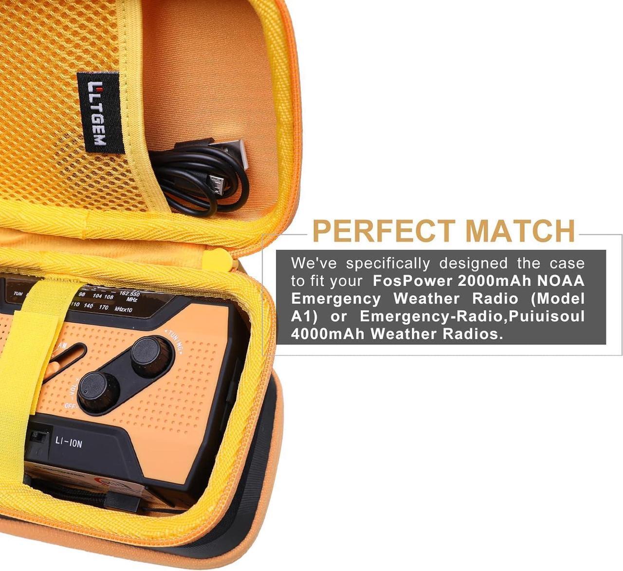 Alt view image 7 of 7 - LTGEM EVA Storage Case for FosPower NOAA Emergency Weather Radio (Model A1) - Travel Protective Carrying Bag