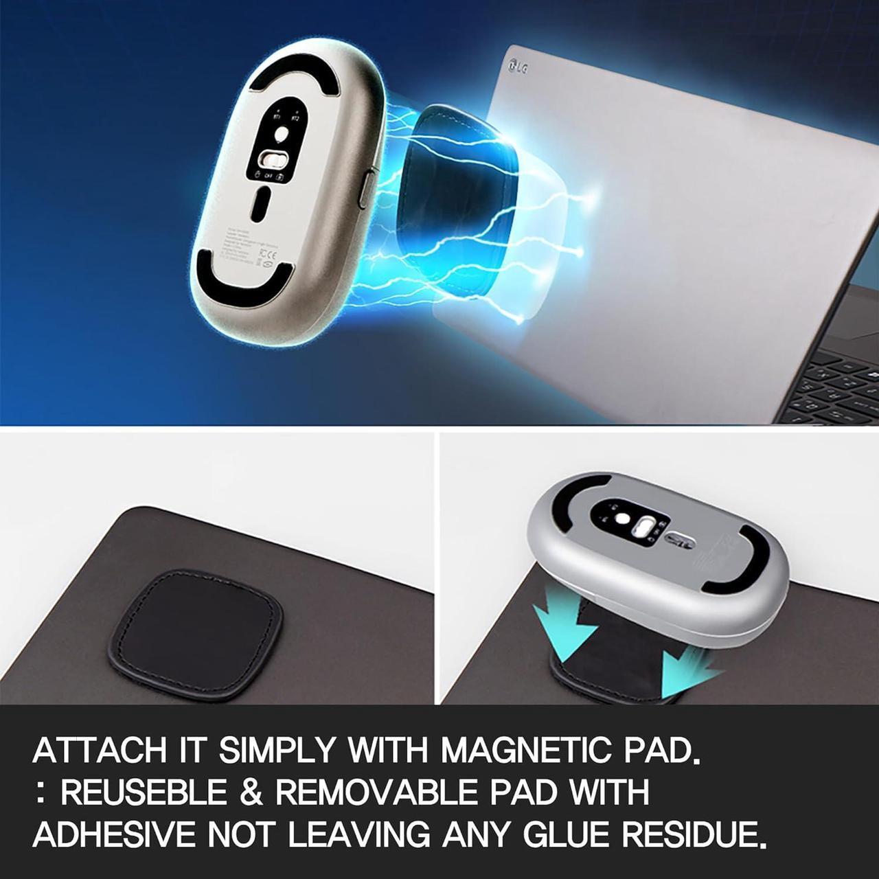 Alt view image 3 of 6 - ventaron Magnito Mouse - Compact Wireless Mouse, Magnetic Attachable, Bluetooth, Silent Clicks, Small Flat Portable, Slim, Best Travel Mouse, Windows/Mac/Linux/Chrome/iPad (Space Gray)