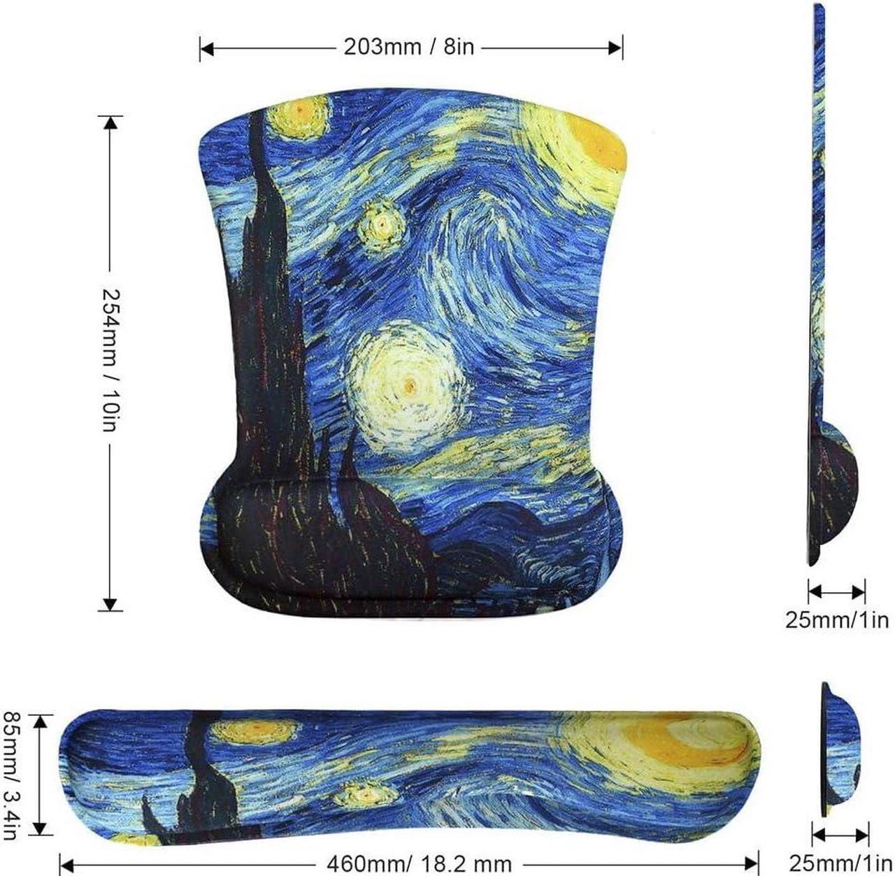 Alt view image 7 of 7 - Mouse Pad with Wrist Support and Keyboard Wrist Rest Pad Set,Ergonomic Mouse Pads for Computers Laptop,Non-Slip Comfortable Mousepad w/Raised Memory Foam for Easy Typing & Pain Relief (Starry Night)