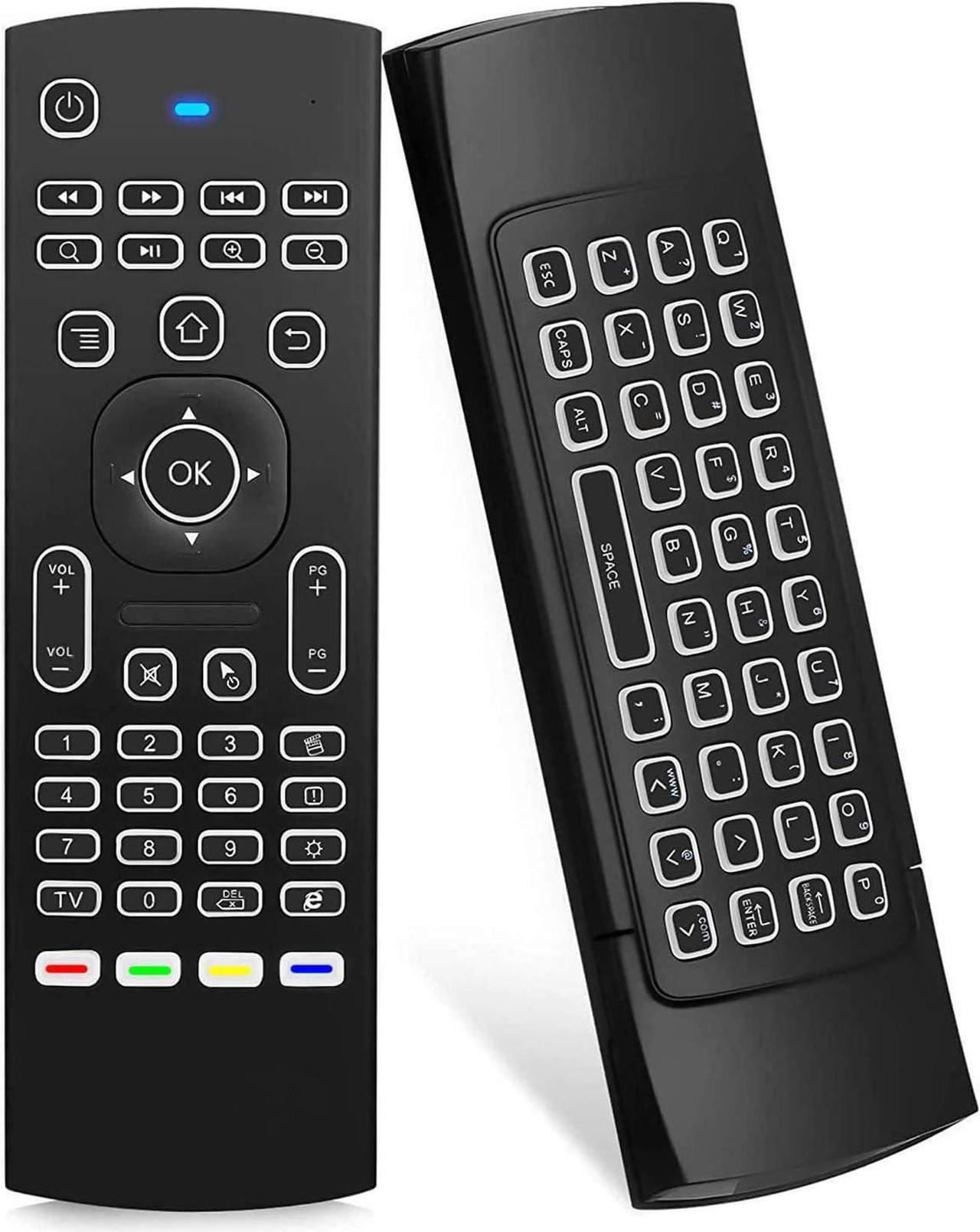 Main image of Air Mouse Remote MX3 Pro with Backlit, Rock&Rown 2.4G Air Remote with Wireless Keyboard,Backlit and Key-Learning Function, Best for Android TV/Box/PC/Android Projector/HTPC/Xbox/Raspberry Pi