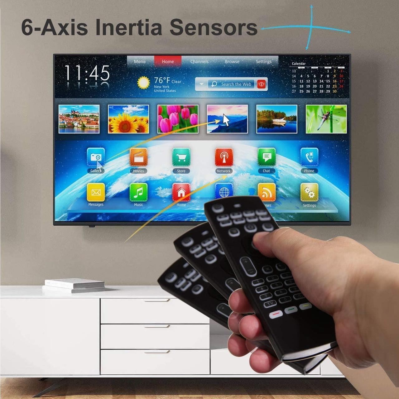 Alt view image 3 of 7 - Air Mouse Remote MX3 Pro with Backlit, Rock&Rown 2.4G Air Remote with Wireless Keyboard,Backlit and Key-Learning Function, Best for Android TV/Box/PC/Android Projector/HTPC/Xbox/Raspberry Pi
