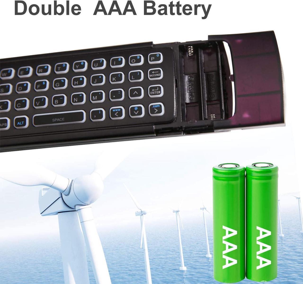 Alt view image 6 of 7 - Air Mouse Remote MX3 Pro with Backlit, Rock&Rown 2.4G Air Remote with Wireless Keyboard,Backlit and Key-Learning Function, Best for Android TV/Box/PC/Android Projector/HTPC/Xbox/Raspberry Pi