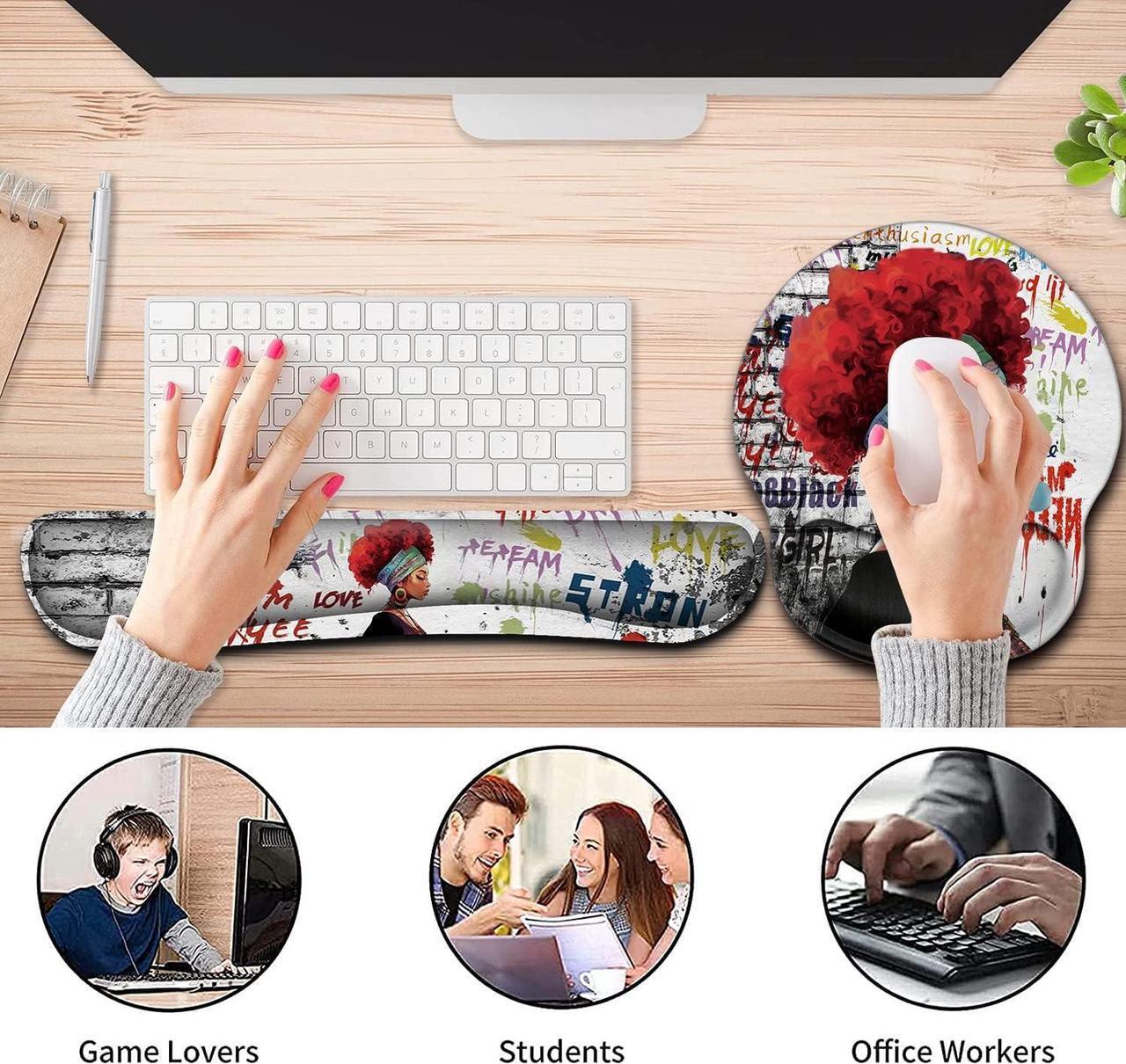 Alt view image 6 of 7 - Ergonomic Mouse Pad Wrist Support Gel and Keyboard Wrist Rest Set for Laptop, Mac, Gaming and Office, Durable, Comfortable and Pain Relief + Coaster, (Yu-Mouse pad-h2)