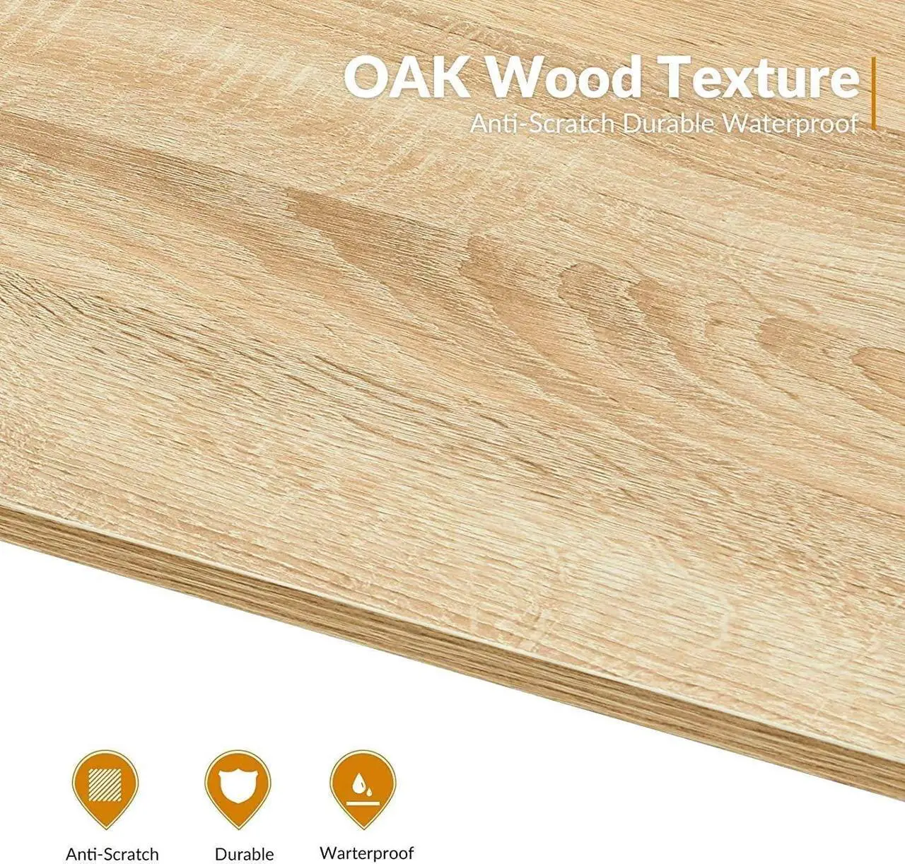 Alt view image 6 of 7 - Coavas 47 inch Office Computer Desk Large Study Desk Simple Writing Table Workstation for Home, Oak Tabletop with Black Frame