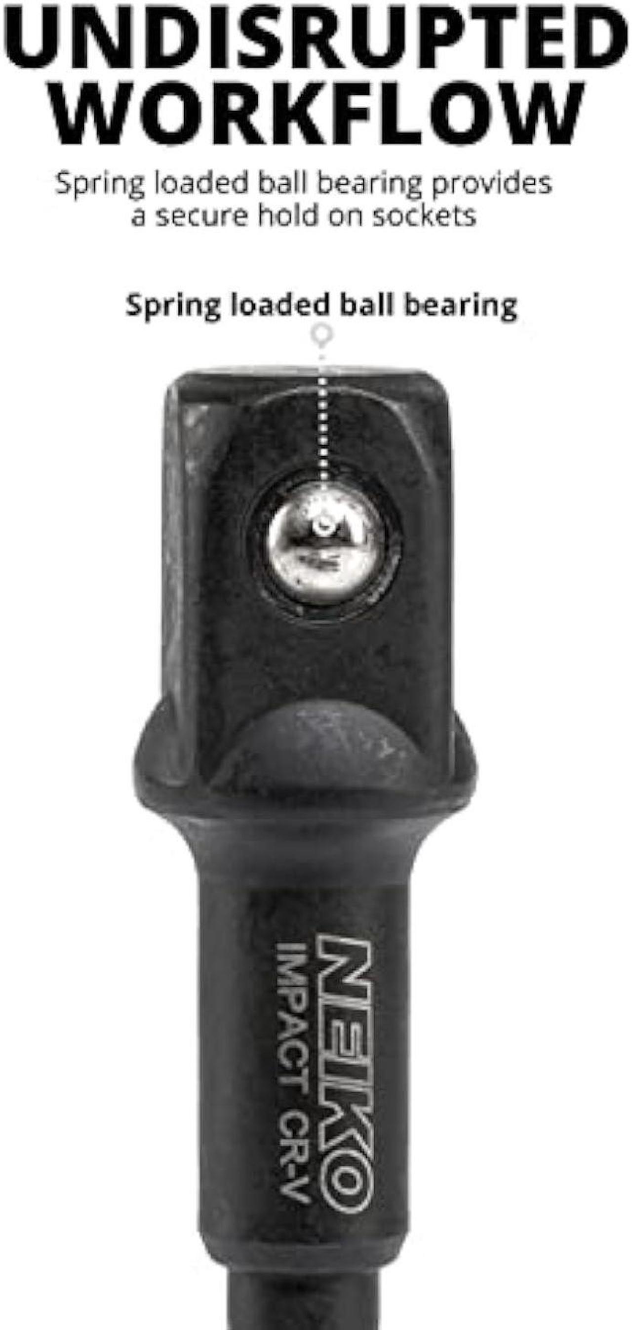 Alt view image 4 of 6 - NEIKO 00254A Impact Socket Adapter and Magnetic Bit Holder, 7-Piece Set, 1/4 Hex Shank with 1/4, 3/8, 1/2-Inch Drive, Socket Adapter Extension Set 6 Long, Cr-V Steel, Power Drills & Impact Drivers