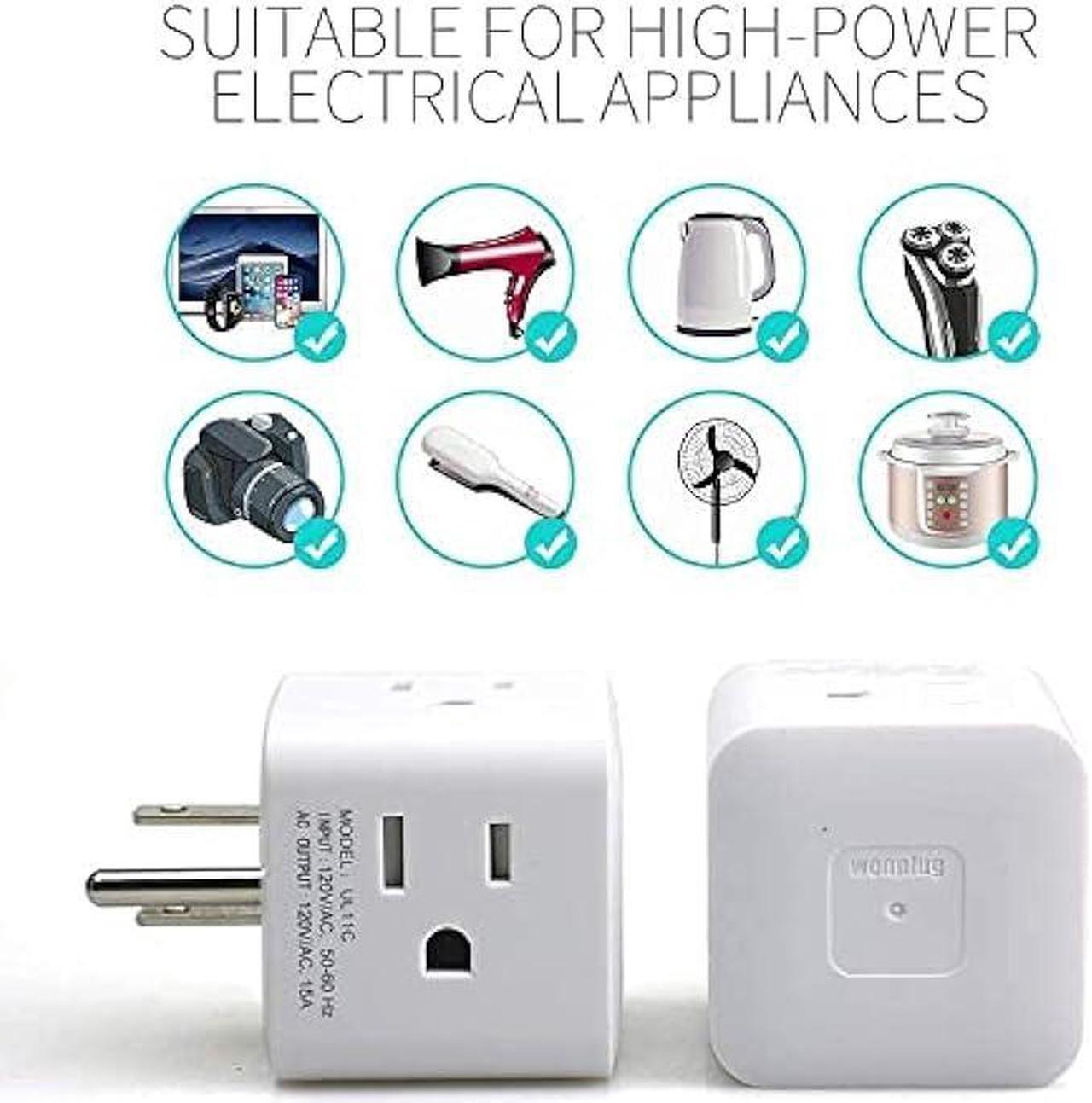 Alt view image 3 of 6 - Multi Plug Outlet Extender,Wonplug Right Angle Plug Adapter with 4 AC Side Outlets Adaptor Electrical Multiple Plug Extender Splitter Expander Compact Wall Charger for USA Home Office Cruise Travel