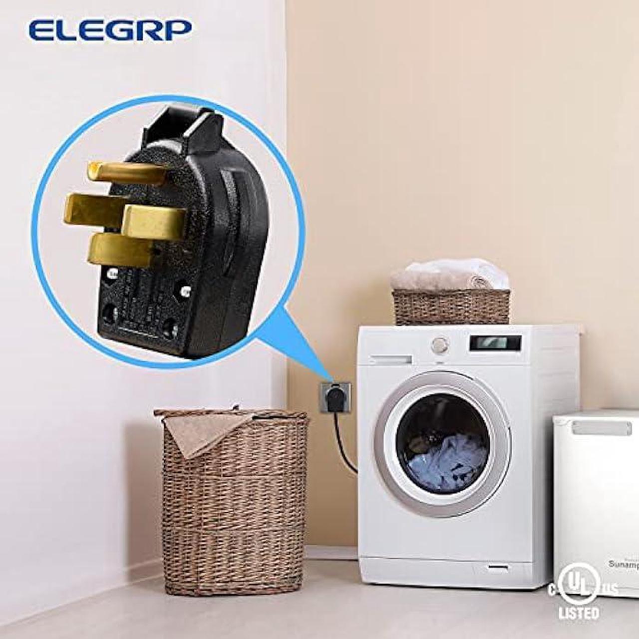 Alt view image 7 of 7 - ELEGRP NEMA 14-30P & NEMA 14-50P Plug, 4 Prong Dryer/Range Oven Stove Angle Plug, Straight Blade Heavy Duty, 30 Amp 50 Amp 125/250V, Industrial Grade, Grounding, 3 Pole 4 Wire, UL Listed