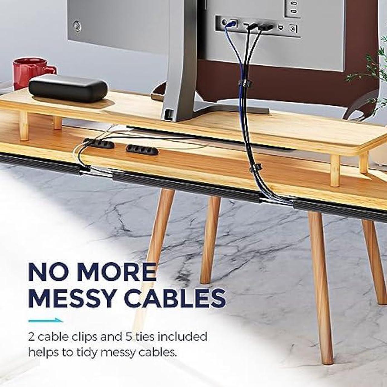 Alt view image 2 of 6 - Delamu Cable Management Under Desk- 4 pack J Channel Cable Raceway, 62.8'' Cord Cover Hider- Self Adhesive Cord Cable Organizer for Desk Wire Management- Cable management tray, 4X15.7'', Black