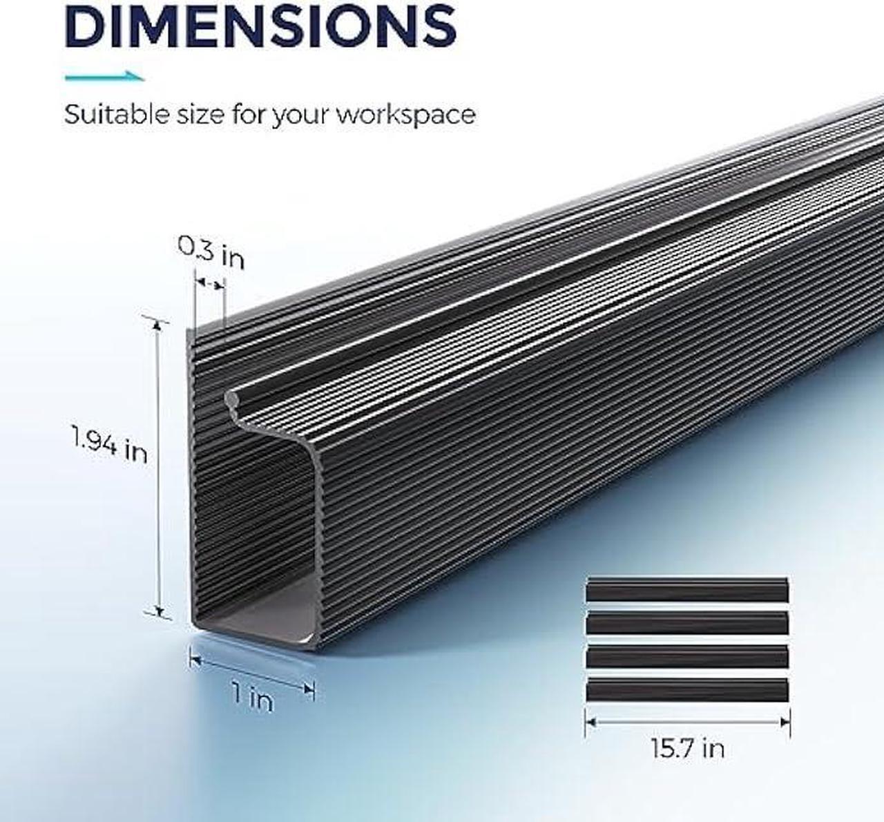 Alt view image 6 of 6 - Delamu Cable Management Under Desk- 4 pack J Channel Cable Raceway, 62.8'' Cord Cover Hider- Self Adhesive Cord Cable Organizer for Desk Wire Management- Cable management tray, 4X15.7'', Black