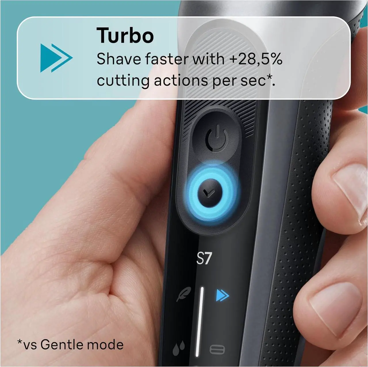 Alt view image 6 of 7 - Braun Electric Shaver for Men, Series 7 7185cc, Wet & Dry Shave, Turbo & Gentle Shaving Modes, Waterproof Foil Shaver, Space Grey
