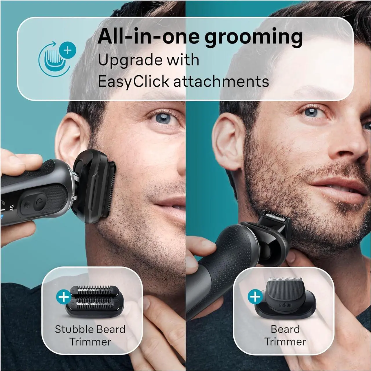 Alt view image 7 of 7 - Braun Electric Shaver for Men, Series 7 7185cc, Wet & Dry Shave, Turbo & Gentle Shaving Modes, Waterproof Foil Shaver, Space Grey