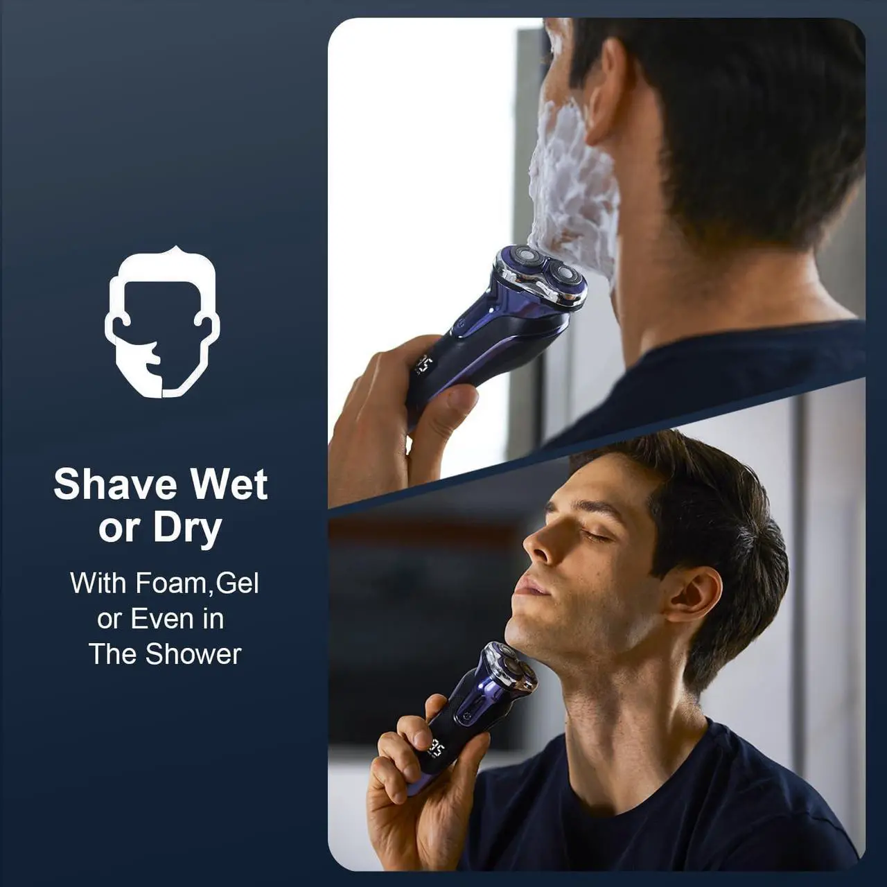 Alt view image 5 of 7 - Electric Razor for Men, Noahstrong Electric Shaver for Men, Wet & Dry Shaver with Pop-up Trimmer, Rechargeable Razor for Men Face Ideal Gift for Him