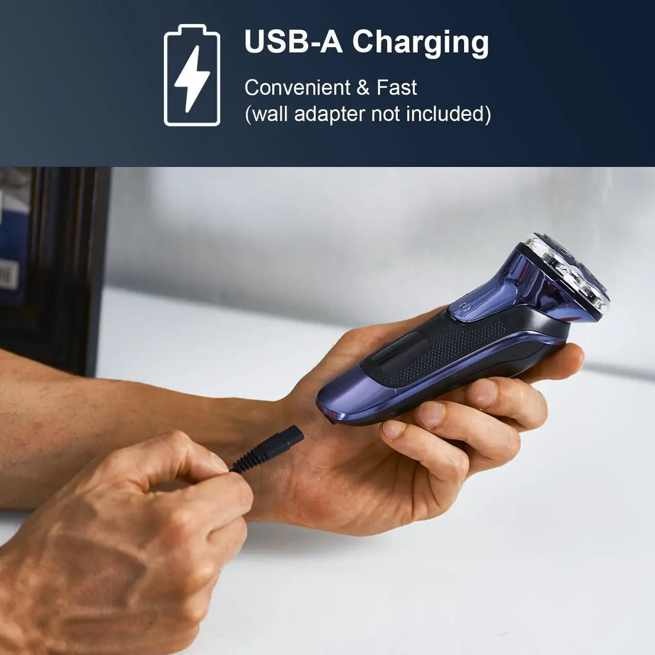 Alt view image 7 of 7 - Electric Razor for Men, Noahstrong Electric Shaver for Men, Wet & Dry Shaver with Pop-up Trimmer, Rechargeable Razor for Men Face Ideal Gift for Him