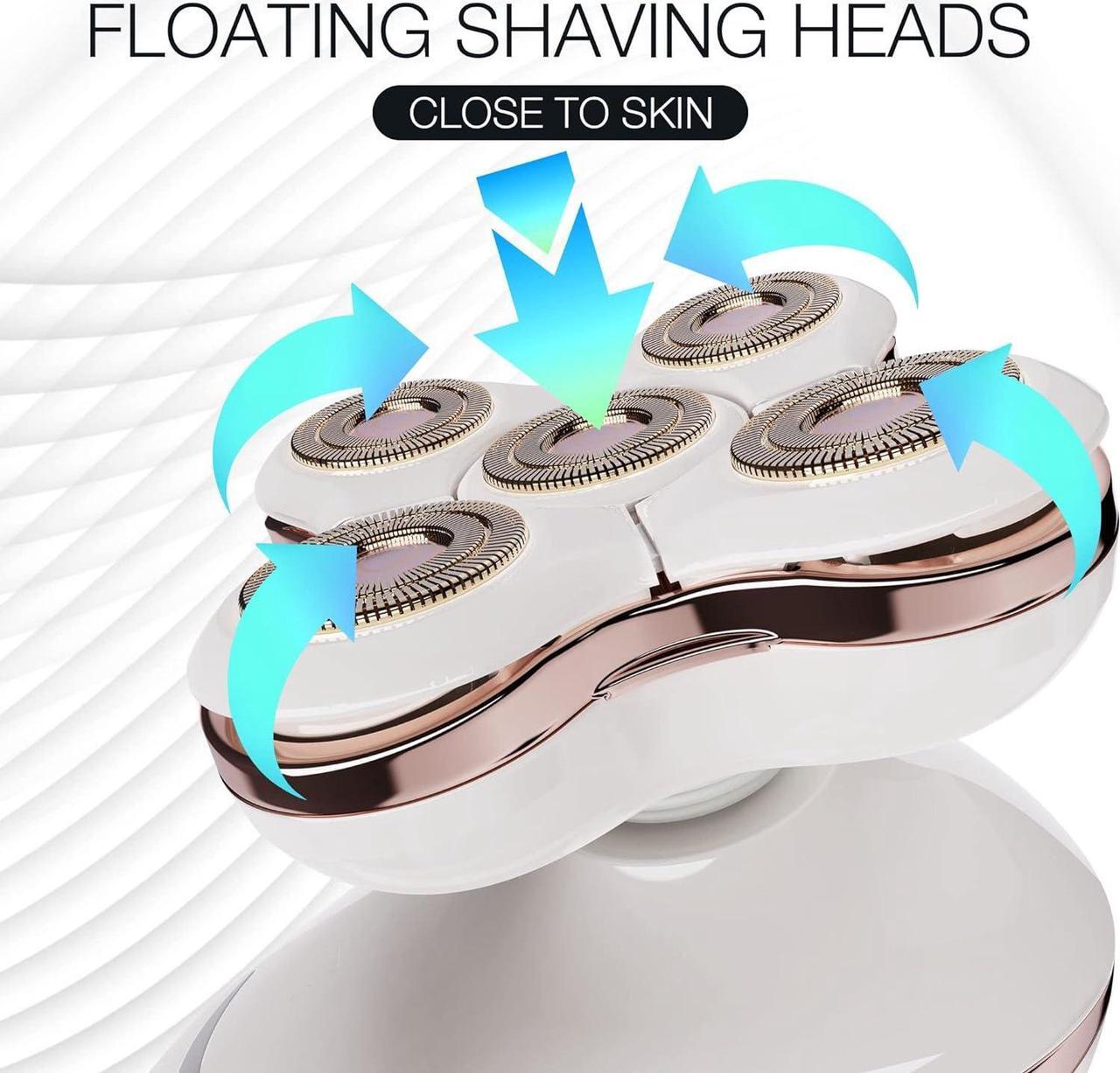 Alt view image 2 of 6 - Electric Razors, Best Shaver, Rechargeable Trimmer with Detachable Head for Women's Legs, Bikini, Face, Lips Hairs, Cordless Wet Dry Facial Hair Removal for Women