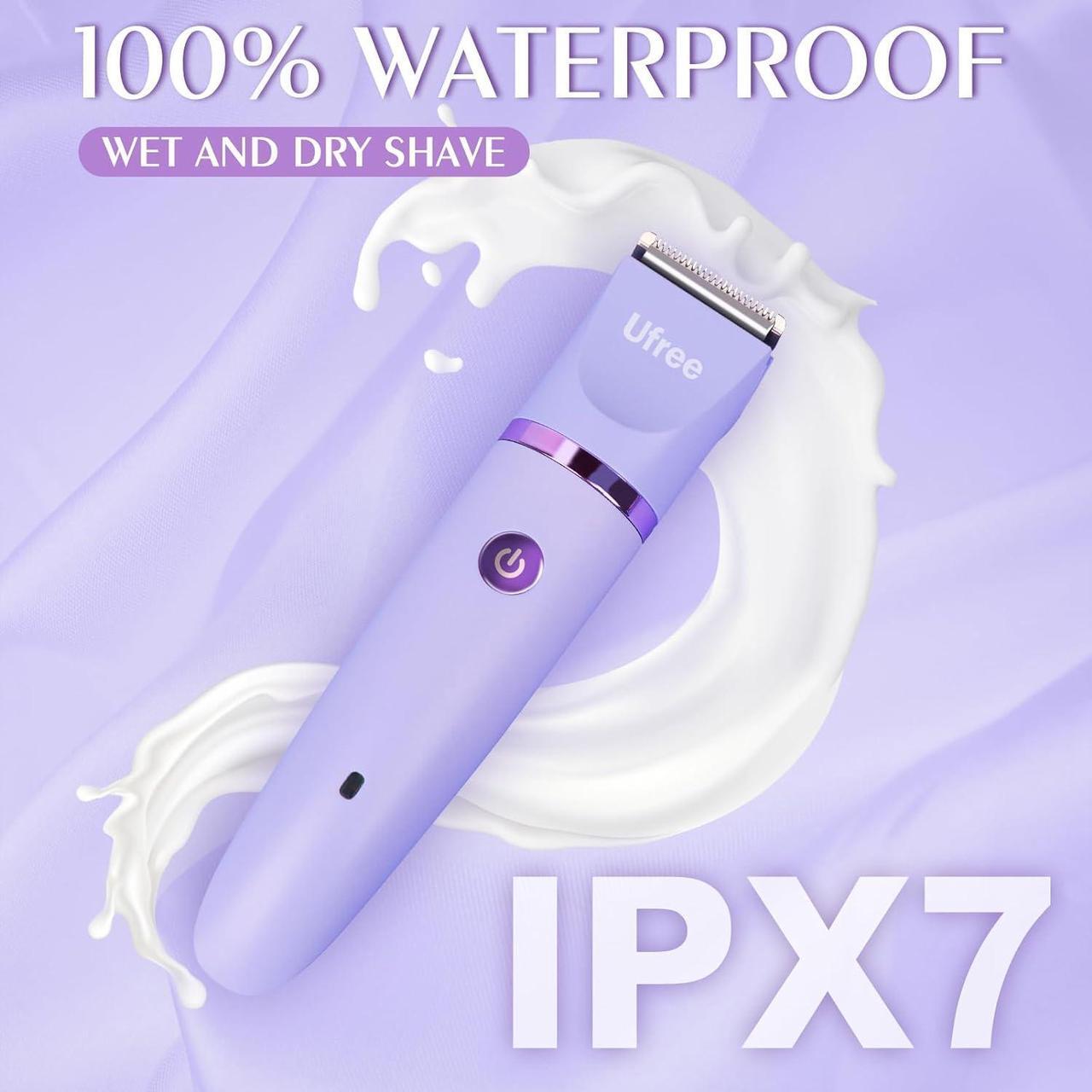 Alt view image 5 of 7 - Ufree Bikini Trimmer for Women, Electric Razors for Women, Rechargeable Pubic Hair Trimmer Women, Womens Electric Shaver for Legs Body Hair, Bikini Shaver IPX7 Waterproof, Purple