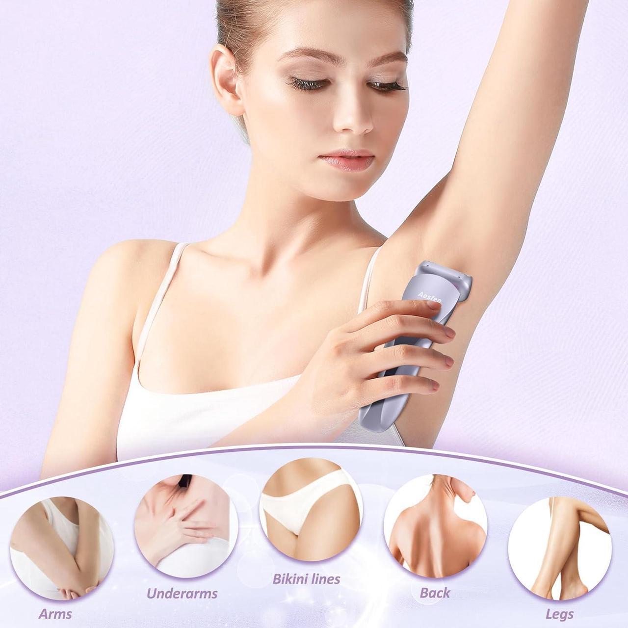 Alt view image 5 of 7 - Electric Shaver for Women Legs, Lady Razors Hair Removal Waterproof Wet or Dry for Underarm Arm Bikini Private Area Pubic Hair, Portable Painless Ladies Body Hair Trimmer Remover (Purple