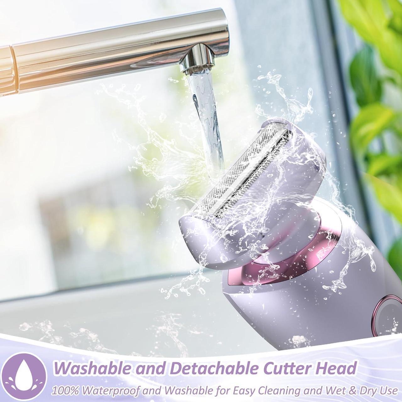 Alt view image 7 of 7 - Electric Shaver for Women Legs, Lady Razors Hair Removal Waterproof Wet or Dry for Underarm Arm Bikini Private Area Pubic Hair, Portable Painless Ladies Body Hair Trimmer Remover (Purple