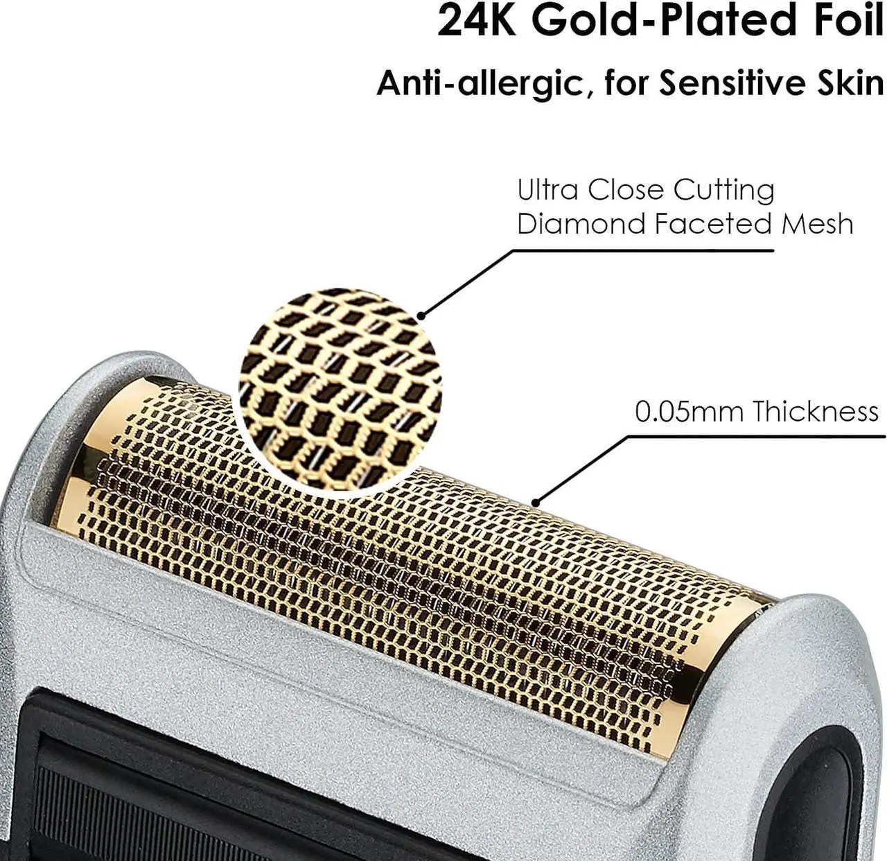 Alt view image 2 of 7 - Retro Electric Razors for Men with Beard Trimmer, Rechargeable Mens Gold Foil Shavers, Strong Power (Sliver)