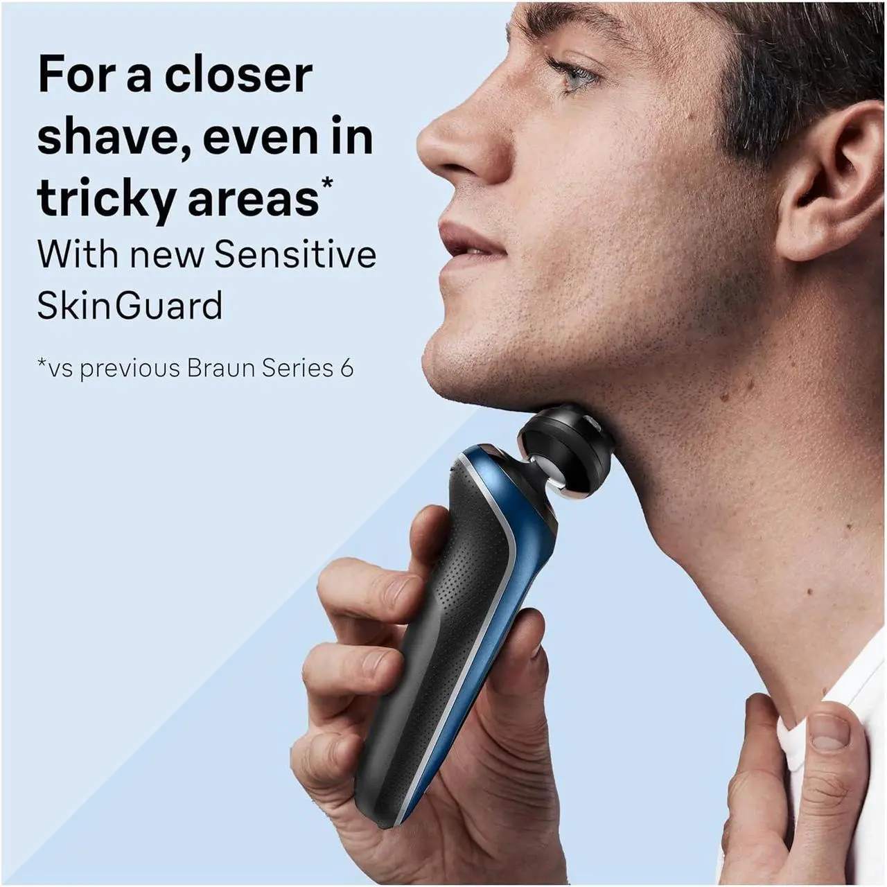 Alt view image 2 of 5 - Braun Series 6 Electric Shaver Replacement Head with Sensitive Skinguard, Easily Attach Your Shaver Head, Compatible with New Generation Series 6 Shavers, 64B, Black