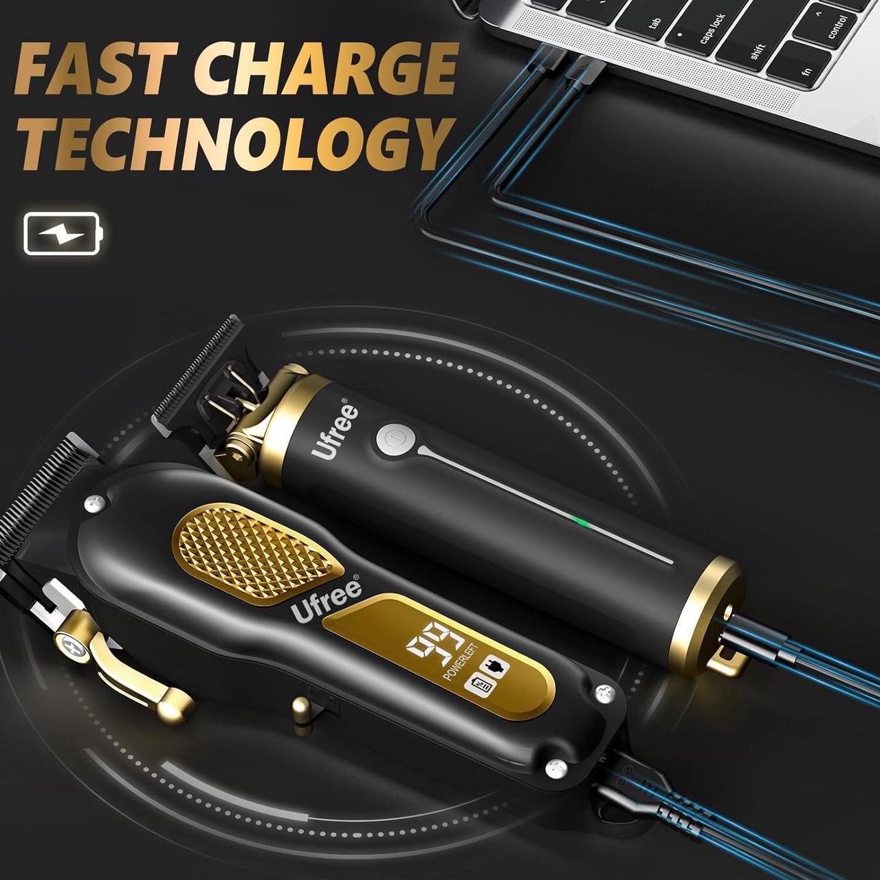 Alt view image 7 of 7 - Ufree Hair Clippers for Men, Professional Clippers and Trimmers Set, Cordless Clippers for Hair Cutting, Beard Trimmer, Barber Clippers, Rechargeable Electric Shaver, Gifts for Men