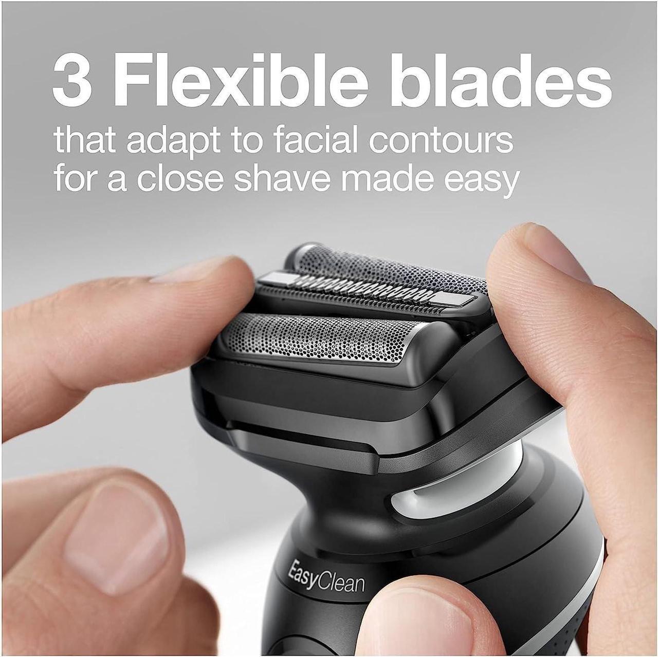Alt view image 4 of 7 - Braun Electric Razor for Men, Waterproof Foil Shaver, Series 5 5050cs, Wet & Dry Shave, with Beard Trimmer and Body Groomer, Rechargeable, Charging Stand Included, Blue