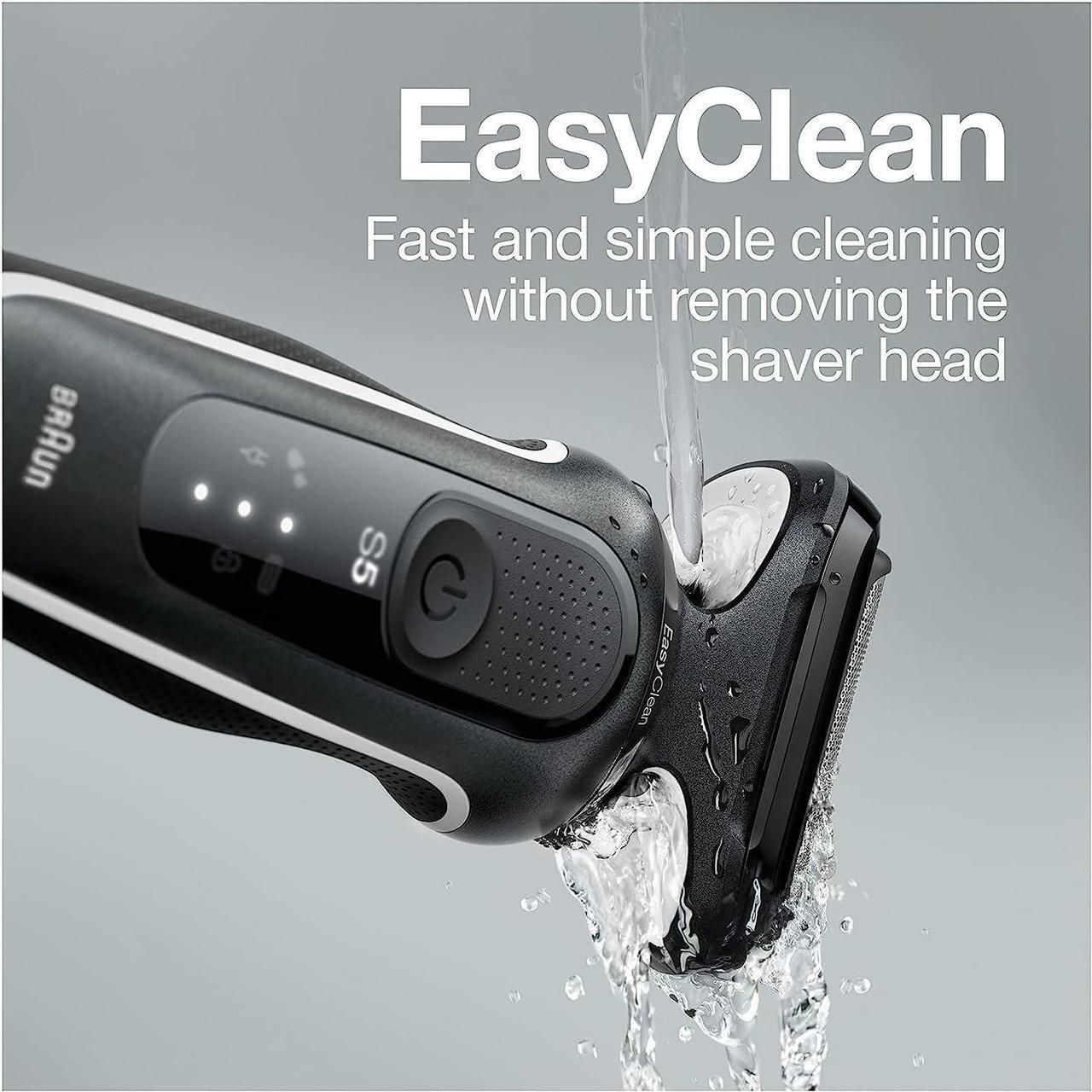 Alt view image 6 of 7 - Braun Electric Razor for Men, Waterproof Foil Shaver, Series 5 5050cs, Wet & Dry Shave, with Beard Trimmer and Body Groomer, Rechargeable, Charging Stand Included, Blue