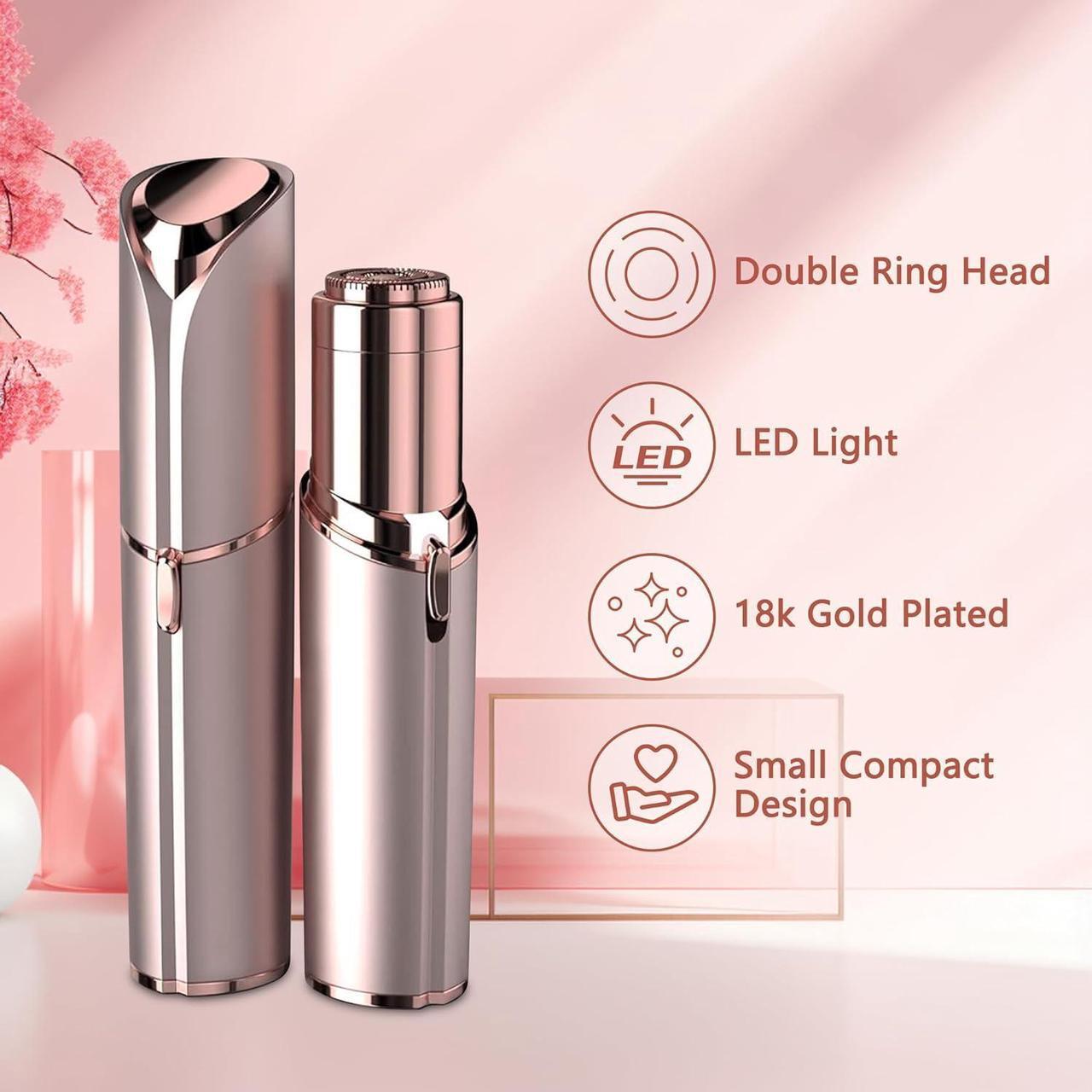 Alt view image 2 of 6 - Facial Hair Remover for Women - as Seen on TV Painless Face Shaver - Electric Hair Removal Device for Face Lips Peach Fuzz with Light (Blue)