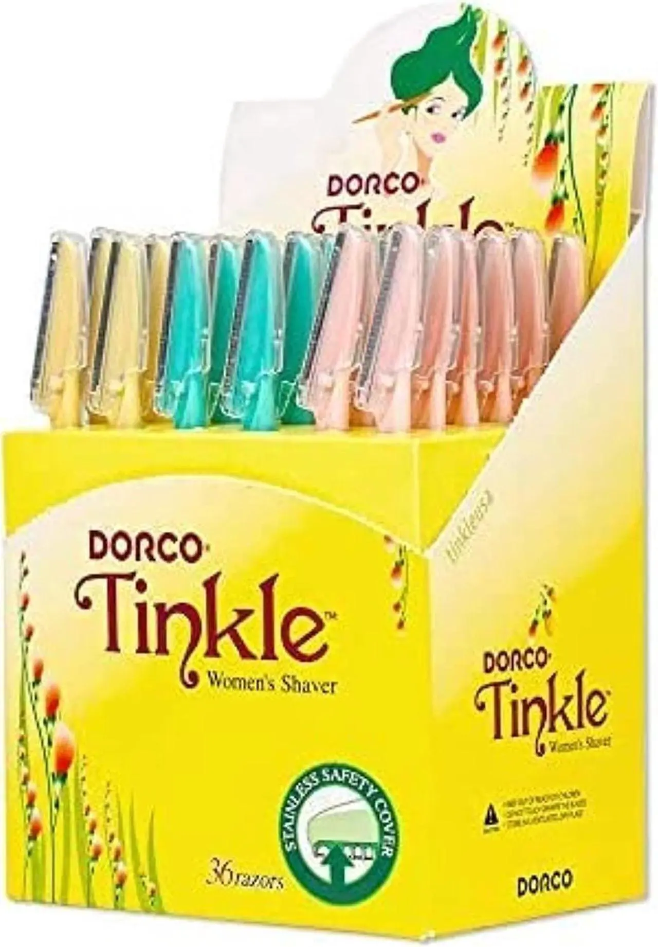 Main image of Tinkle Women's Shaver Razors, Pack of 36 | Dermaplaning Razor Tool | Skincare Party Favors Beauty Holiday Stocking Stuffers Gift