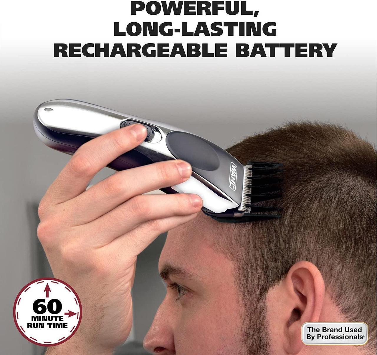 Alt view image 4 of 7 - Wahl Clipper Rechargeable Cord/Cordless Haircutting & Trimming Kit for Heads, Longer Beards, & All Body Grooming - Model 79434