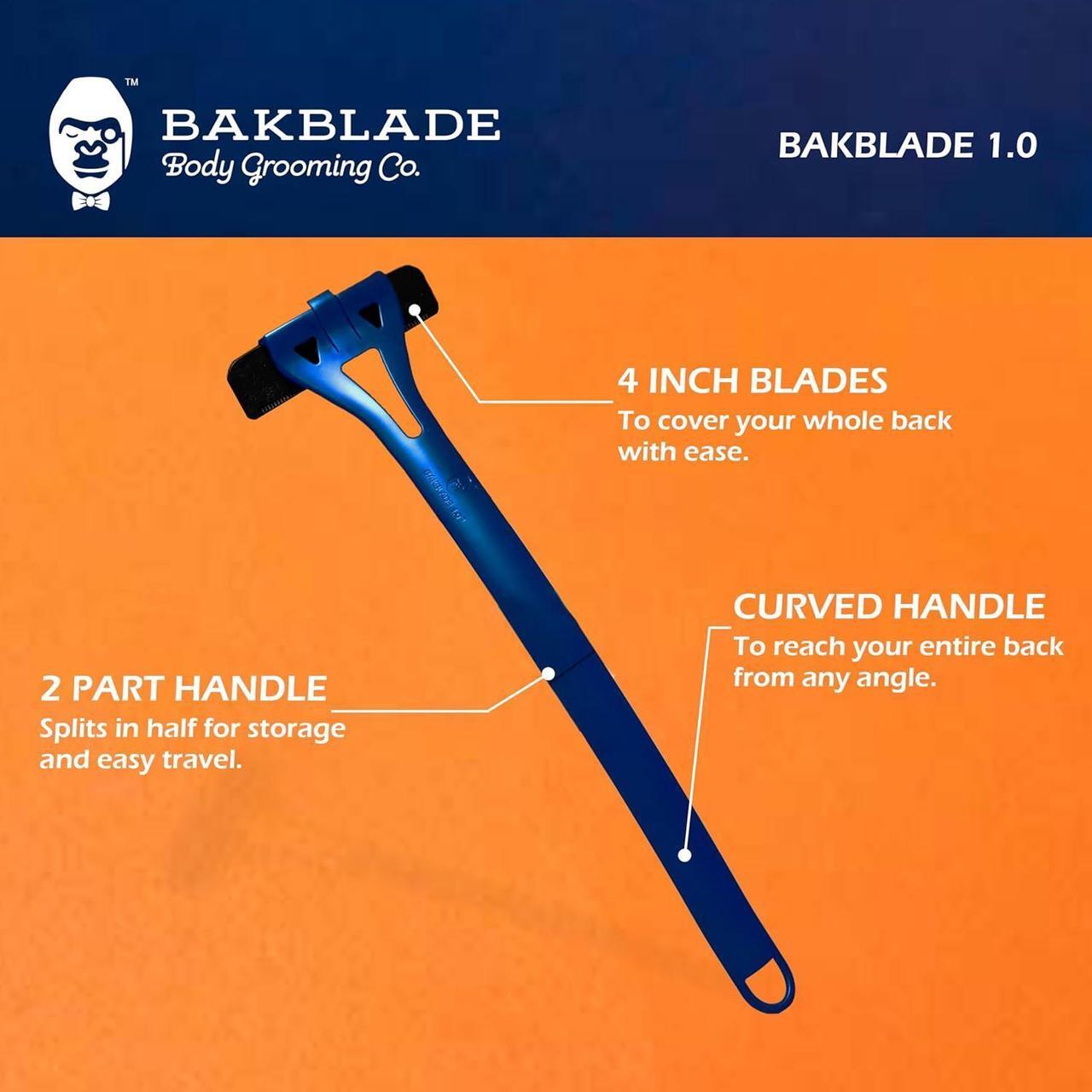 Alt view image 2 of 6 - BakBlade 1.0 Back Shavers for Men: Back Hair Removal and Body Shaver (DIY), Back Shaver - Body Hair Trimmer, Extra-Long Handle, Shave Wet or Dry