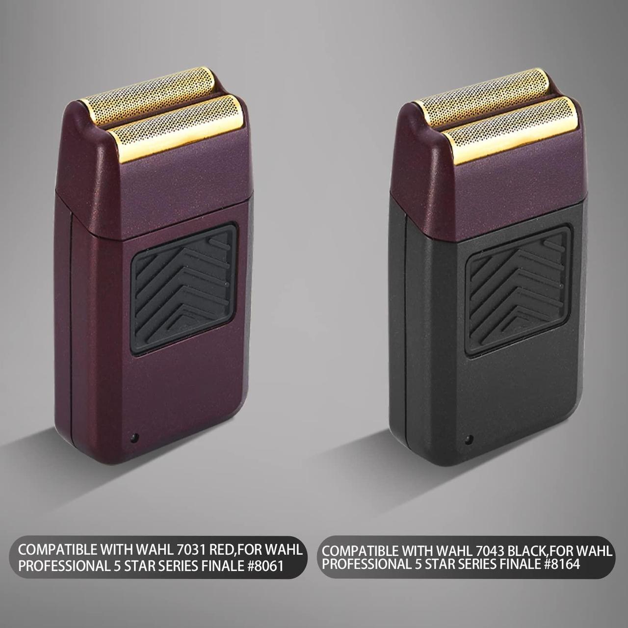 Alt view image 6 of 6 - 2 pcs Professional 5 Star Series Finale Shaver Shaper Replacement Super Close Gold Foil and Cutter Bar Assembly Compatible with Wahl Shaver Foil Model 7043-100,7031-100(Red)