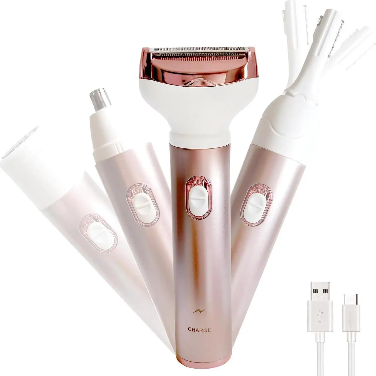 Main image of Electric Razors for Women,Best Electric Womens Shaver Nose Hair Trimmer Bikini Body Hair Removal for Face Eyebrow Legs Armpit Underarms Public Area Painless Women's Razor Wet Dry,USB Rechargeable