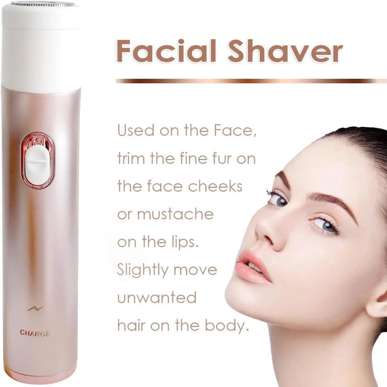 Alt view image 4 of 7 - Electric Razors for Women,Best Electric Womens Shaver Nose Hair Trimmer Bikini Body Hair Removal for Face Eyebrow Legs Armpit Underarms Public Area Painless Women's Razor Wet Dry,USB Rechargeable