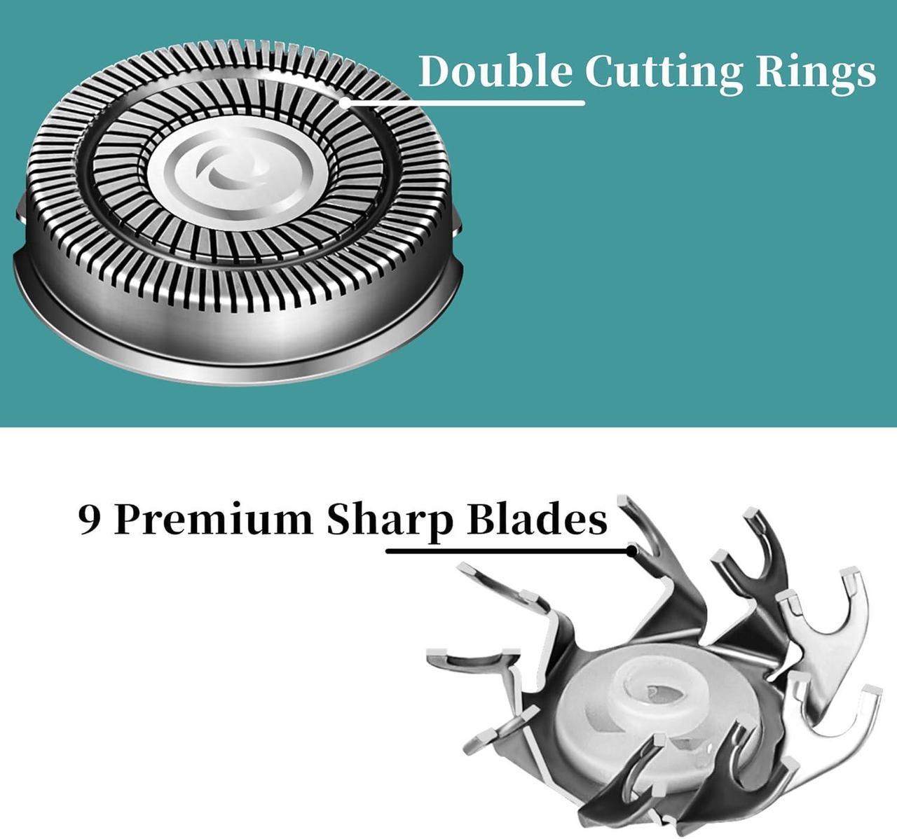 Alt view image 2 of 6 - Shaver Replacement Blades for Pitbull Skull Shaver Replacement Blades,Compatible with Skull Carver Pitbull Gold PRO/Platinum PRO/Silver PRO Pitbull Gold Replacement Blades 4 Head,with Brush,8 Pcs.