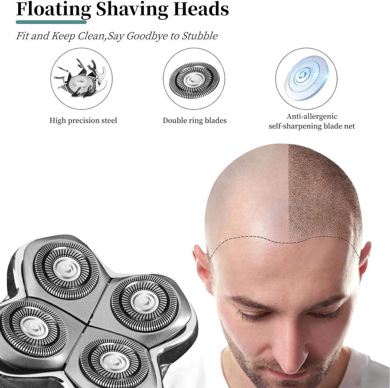 Alt view image 4 of 6 - Shaver Replacement Blades for Pitbull Skull Shaver Replacement Blades,Compatible with Skull Carver Pitbull Gold PRO/Platinum PRO/Silver PRO Pitbull Gold Replacement Blades 4 Head,with Brush,8 Pcs.