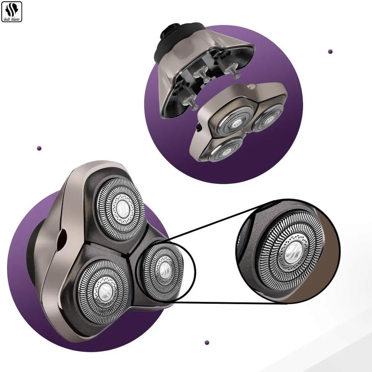 Alt view image 4 of 5 - Skull Shaver Carver PRO 3 Head Replacement Blade | Electric shaver replacement heads
