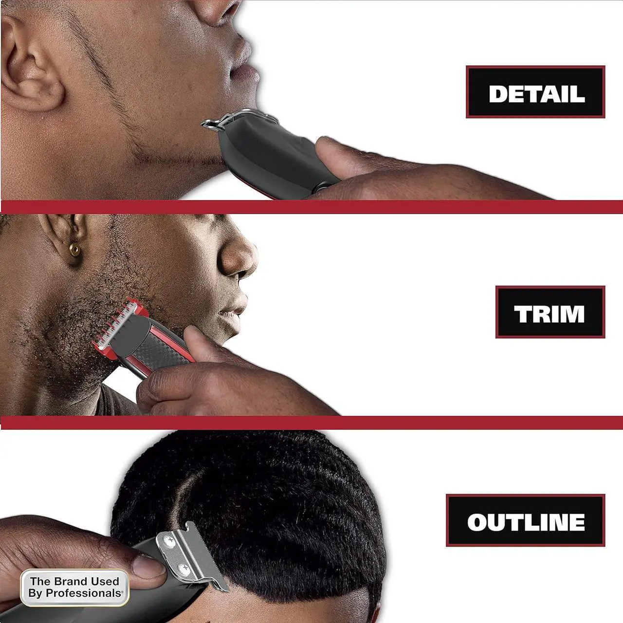 Alt view image 7 of 7 - Wahl Edge Pro Bump Free Corded Beard Trimmer for Men Touch Up Trimmer & Grooming Detailer Kit  Perfect for Edging Beards, Mustaches, Hair, & Stubble,  Model 9686-300
