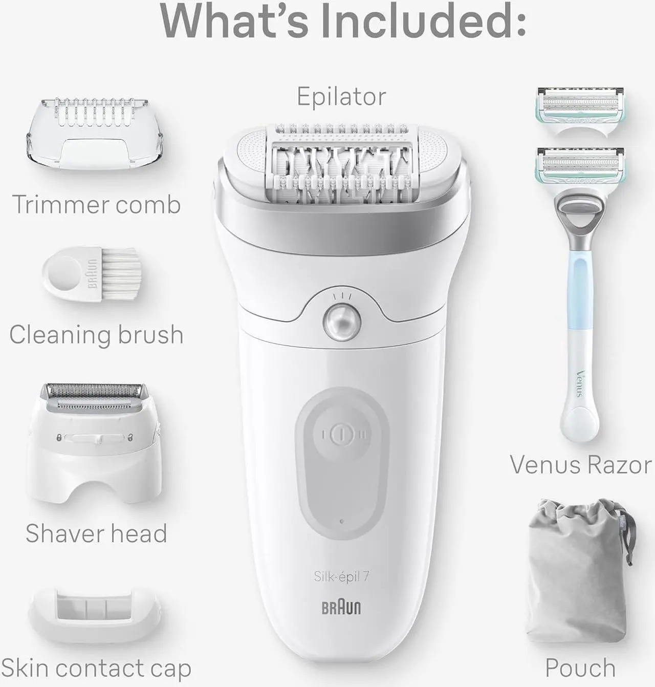 Alt view image 2 of 7 - Braun Silk-épil 7 Epilator, Wet & Dry, Lasting Smooth Skin, SE7-141