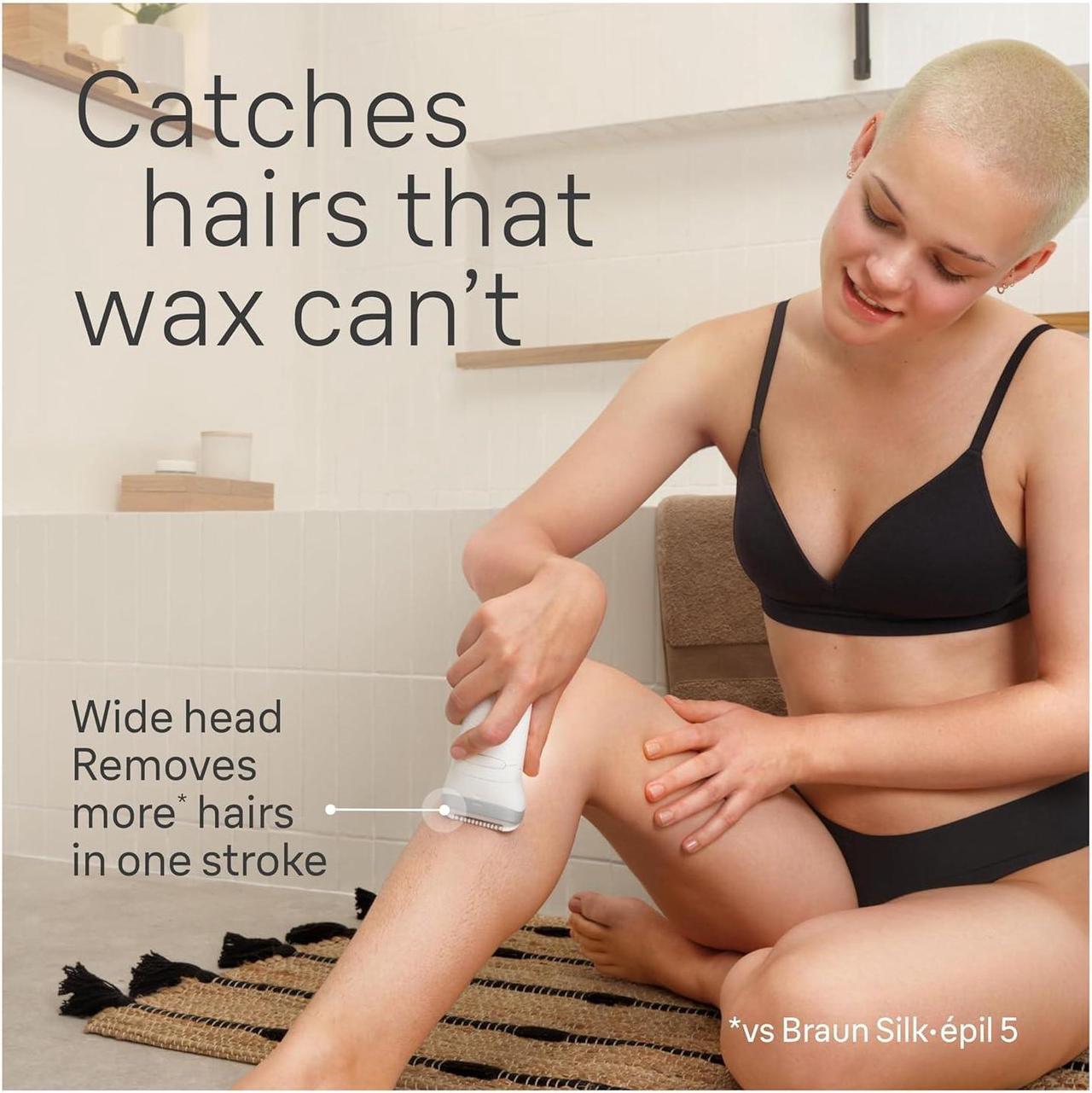 Alt view image 4 of 7 - Braun Epilator Silk-épil 7, Hair Removal Device, Women Shaver & Trimmer, Wet and Dry, Wide Head, includes Shaver Head and Trimmer Comb, SE7-041, Silver