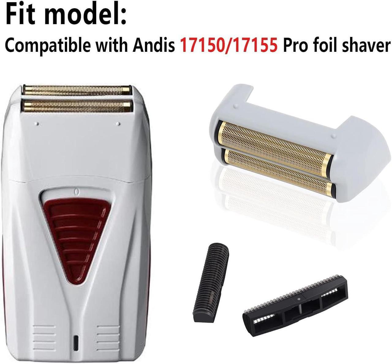 Alt view image 2 of 6 - 2 Pack Pro Shaver Replacement Foil and Cutters Compatible with Andis 17150(TS-1)/17155/17200 Shaver for ProFoil & Lithium Shaver, Golden