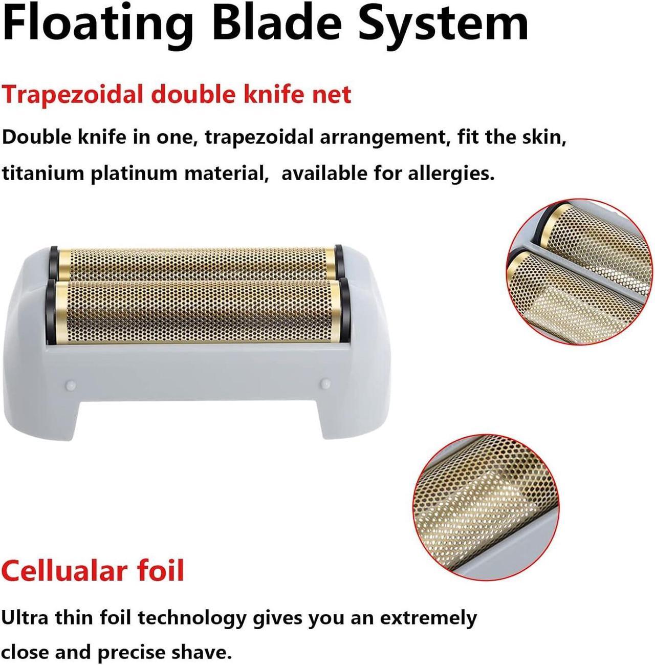 Alt view image 4 of 6 - 2 Pack Pro Shaver Replacement Foil and Cutters Compatible with Andis 17150(TS-1)/17155/17200 Shaver for ProFoil & Lithium Shaver, Golden