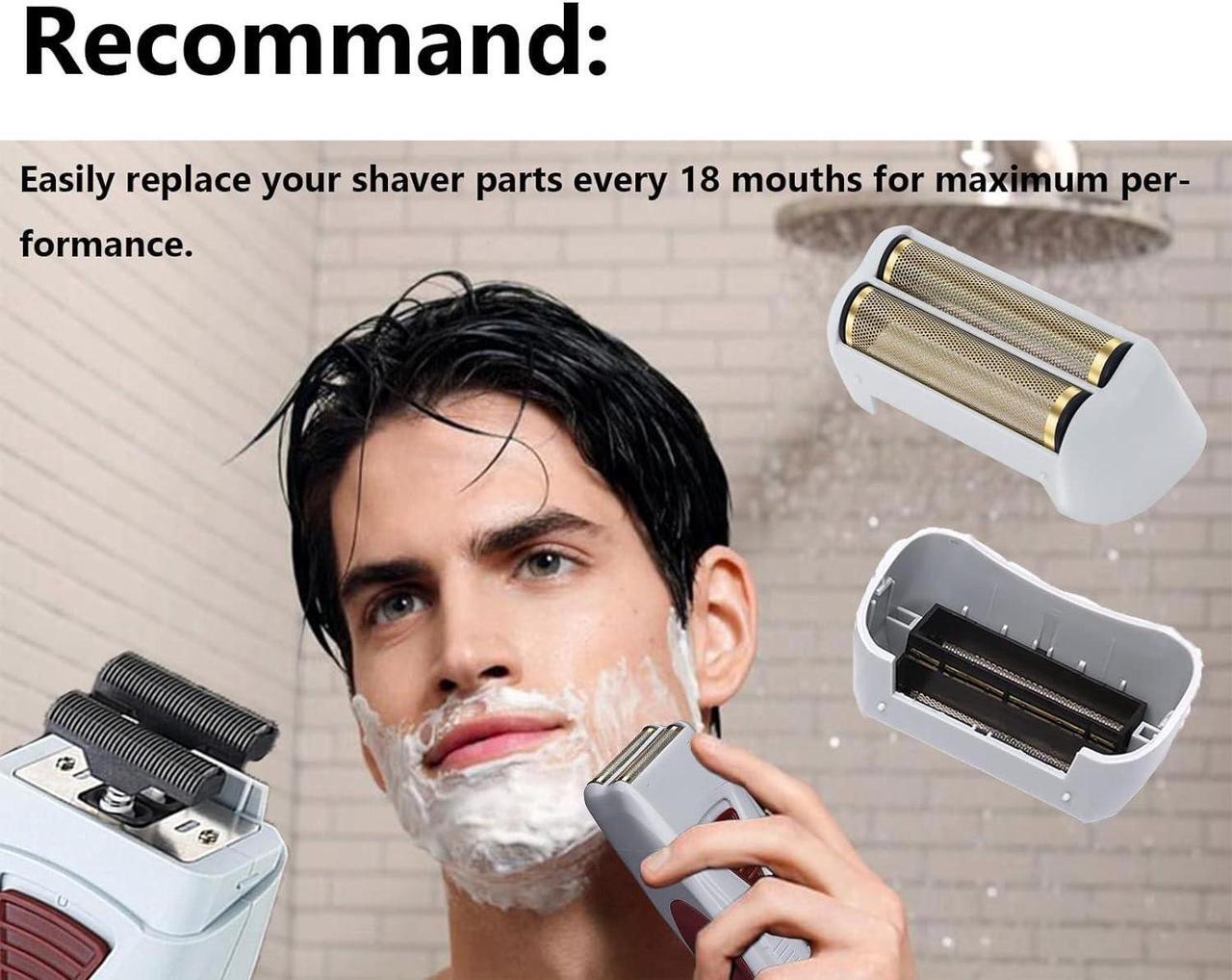 Alt view image 5 of 6 - 2 Pack Pro Shaver Replacement Foil and Cutters Compatible with Andis 17150(TS-1)/17155/17200 Shaver for ProFoil & Lithium Shaver, Golden