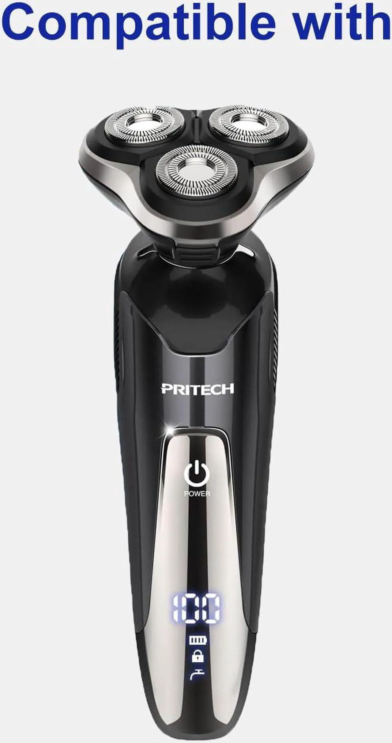 Alt view image 2 of 6 - 9 Pack Shaver Replacement Blades for Pritech Shaver Replacement Blades Pritech Electric Shaver rsm-1505 Replacement Heads, 2 Cleaning Brush