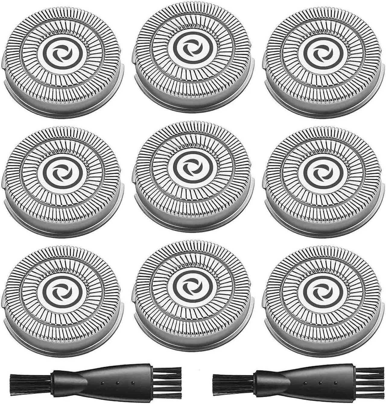 Main image of 9 Pack Shaver Replacement Blades for Pritech Shaver Replacement Blades Pritech Electric Shaver rsm-1505 Replacement Heads, 2 Cleaning Brush